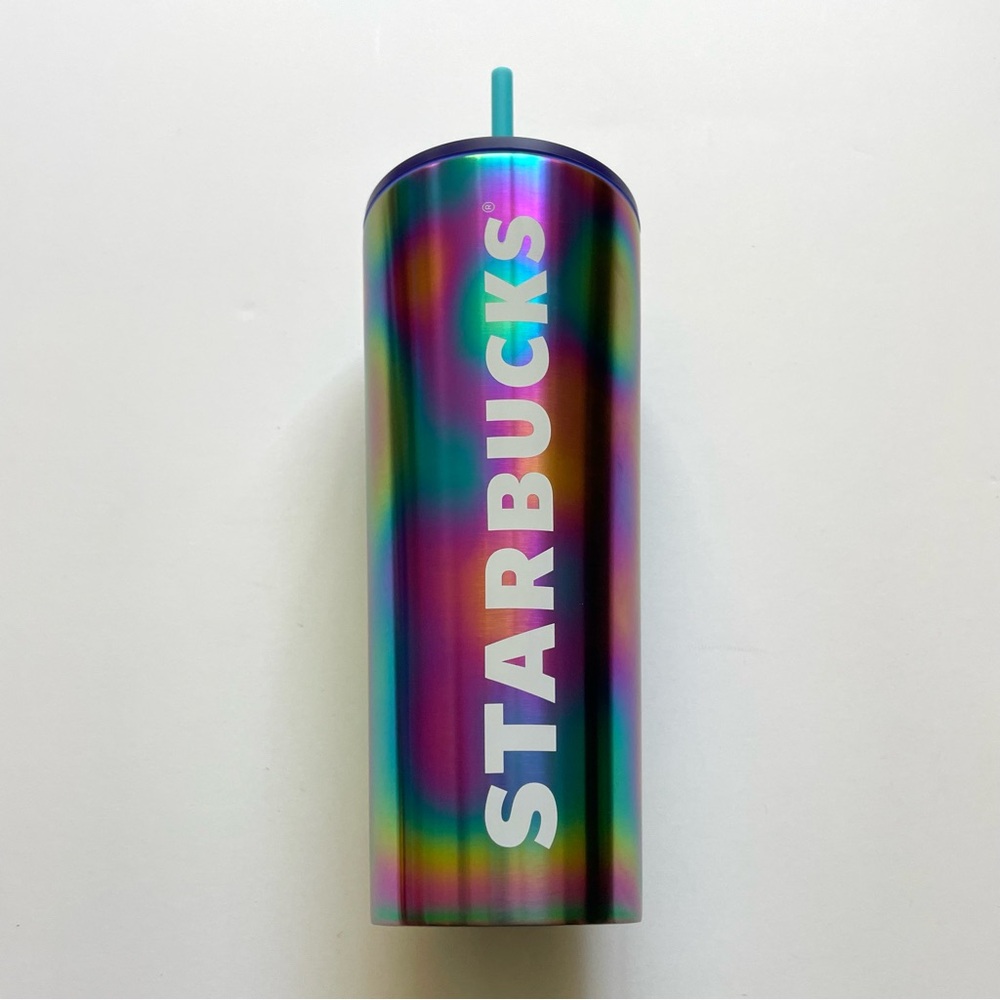 NWOT Starbucks Venti Oil Slick Rainbow Iridescent Tumbler Fall 2023